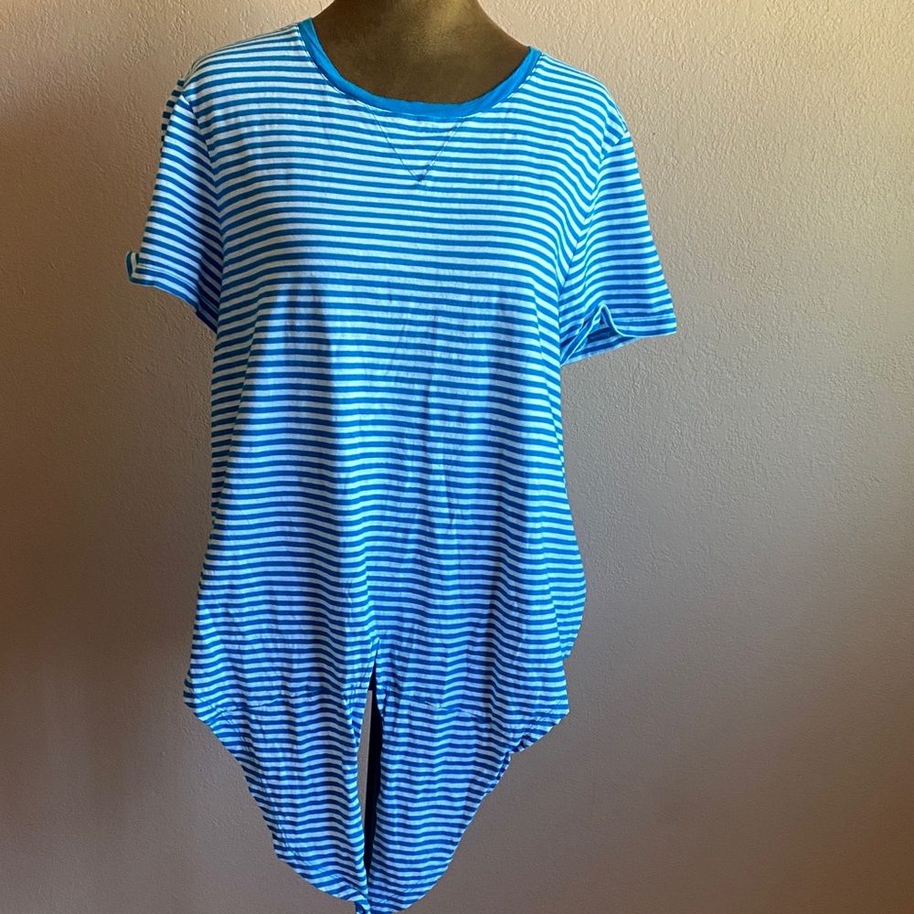 Ralph Lauren Black Label Blue and White Striped Top